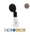 GLOBOSTAR® DON 01396 Vintage Φωτιστικό Τοίχου - Απλίκα με Ντουί 1 x E27 AC 220-240V IP20 - Μαύρο - Μ10 x Π7 x Υ16cm